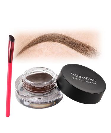 Multifunction Eyebrow Brush, 4d Hair Stroke Brow Stamp Brush, Eye Brow Concealer Contour Brush (Light Brown+Eyebrow Brush)