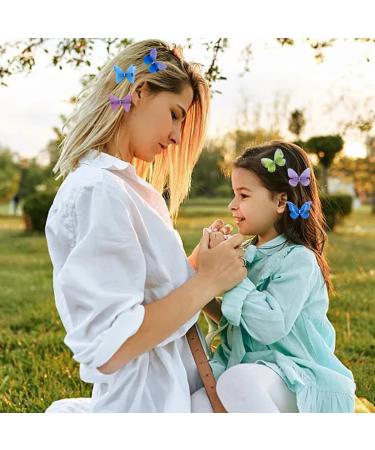 12 Pieces Butterfly Hair Clips for Girls Realistic Butterfly Snap Hair Clips Colorful Glitter Butterfly Barrettes Cute Hair Accessories for Teens Girls Women - Buy Online on GoSupps.com