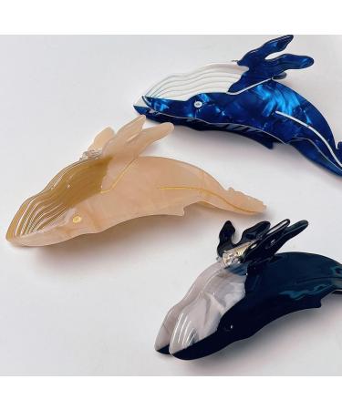 Animal Hair Clip Whale Shape Hair Claw Clip for Thick Hair Grip Hair Clamps for Women Strong Hold Hair Accessories Blue - Buy Online on GoSupps.com