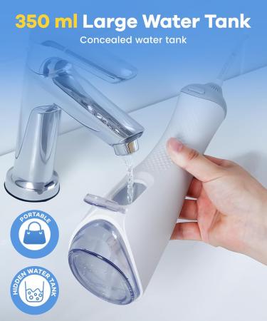 Buy Water Flosser with Unique U-Shaped Tip | 4 Modes 8 Replacement Tips IPX8 Waterproof - Ideal for Home & Travel - Buy Online on GoSupps.com
