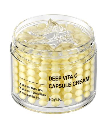 Deep Vitamin C Capsule Face Cream Moisturizer Capsule Facial Cream Hydrating Night Face Cream Skincare 4.9 OZ Vitamin C Capsule Cream