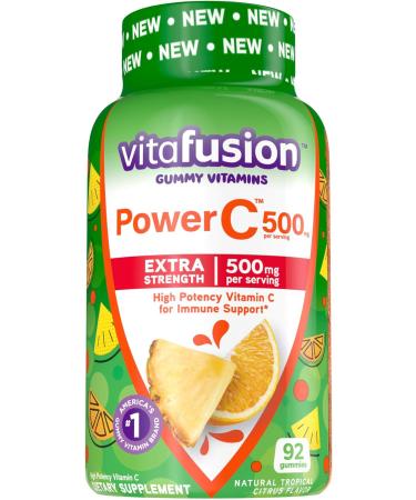 Vitafusion Extra Strength Power C Gummy Vitamins - Tropical Citrus Flavored Immune Support - 92 Count - Buy Online on GoSupps.com