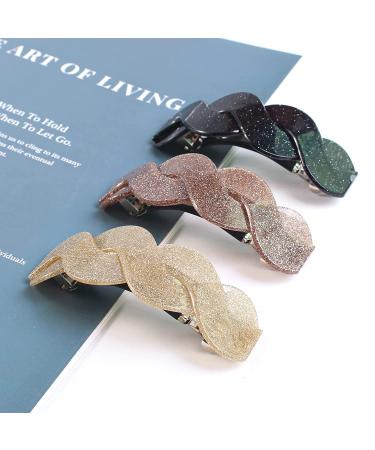 Mistofu 3-Piece Large Snap Barrettes Set for Women - Retro Classic Hair Accessories for Thick Hair - Fine Pink - Buy Online on GoSupps.com