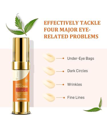 RUIGEQIJI Rapid Reduction Eye Serum Puffy Eyes & Bags Treatment for Men and Women Dark Circle Remover & Wrinkle Filler 20ml - Buy Online on GoSupps.com
