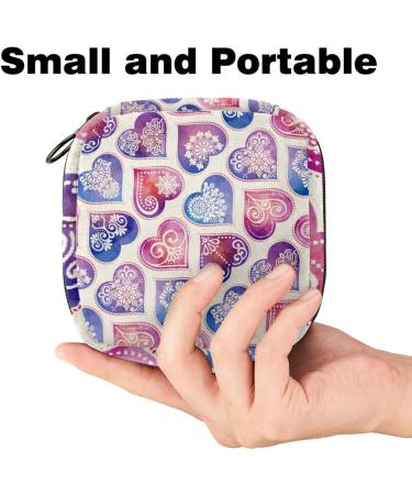 Portable Women's Binding-Up Bags | Menstrual Cup Pocket & Pads for Teen Girls | Art & Love Hearts | Pink Multicolored - Buy Online on GoSupps.com