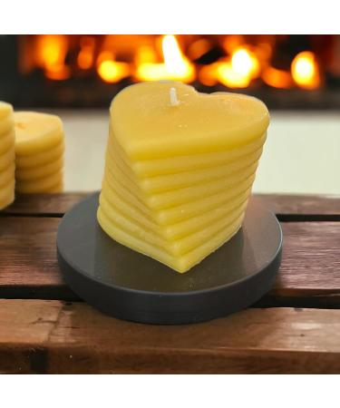 Mini Heart Beeswax Candle 2OZ | Handcrafted Floridian | Unscented Sweet Honey Scent | Perfect Gift for Birthdays Weddings & Events - Buy Online on GoSupps.com
