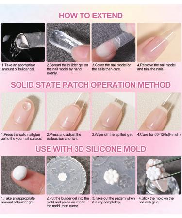 Builder Solid Gel for Nails - Clear & White 3D Sculpting Gel for Press On & Acrylic Nail Extensions - 8ml - Buy Online on GoSupps.com