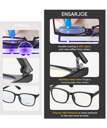 ENSARJOE Blue Light Blocking Glasses 4 Pack - Square Nerd Eyeglasses Anti Blue Ray for Computer Gaming - 8082 Black Pink Transparent Leopard - Buy Online on GoSupps.com