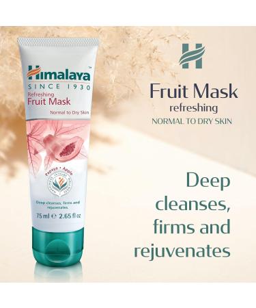 Himalaya Herbals Refreshing Fruit Mask 75ml | Papaya & Apple for Skin Rejuvenation Hydration & Smooth Texture - Best International Shipping - Buy Online on GoSupps.com
