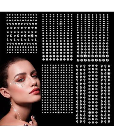 847 pieces of glittering stones for decorating face jewelry stones stickers glue stones for tinkering for face/nails/hair/make-up/festival/carnival/Halloween/Christmas decoration. - Buy Online on GoSupps.com