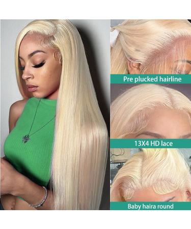 Alididi 613 Blonde 18 Inch HD Lace Frontal Wig | 150% Density Straight Human Hair Wig with Baby Hair | Pre Plucked Lace Front Wig for Women - Buy Online on GoSupps.com