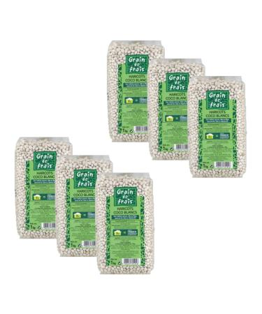 Grain de Frais Pack of 6 White Coconut Beans Grain de Frais Pack of 1 kg