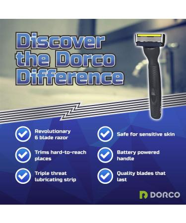 Dorco Pace 6 Plus Power Razor System - 6 Blade Shaving Kit with Trimmer | 9 Cartridges + Handle - Shop Worldwide - Buy Online on GoSupps.com