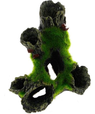 Buy Aquarium Rock Cave Decoration with Green Grass | Larnel Hide & Harz Accessories for Stunning Aquariums - Buy Online on GoSupps.com