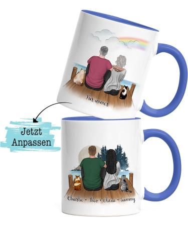 Personalized Blue Couple Cat Cups - Perfect Gift for Cat Lovers & Cat Owners | Kiddle Design - Buy Online on GoSupps.com
