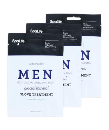 Spa Life Men's Glacial Mineral Moisturizing And Repairing Balm For The Working Hand (Hand Gloves 3 Pairs)