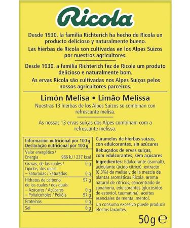Ricola Swiss Lemon Sweets - Sugar Free Lemon Balm - 50g - Pack of 4 - Buy Online on GoSupps.com
