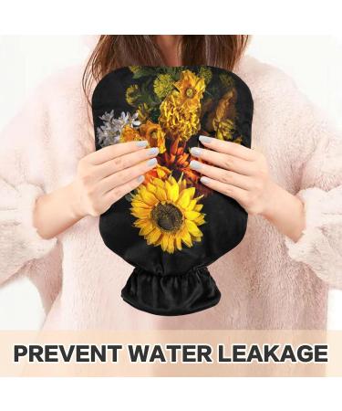 NAANLE Autumn Sunflower Transparent Hot Water Bottle | 1L Heat Bottle for Back Pain Relief Hand & Foot Warmer Neck Therapy - Buy Online on GoSupps.com