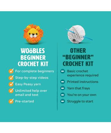 Woobles Beginners Crochet Kit with Easy Peasy Yarn - Pierre The Penguin | Step-by-Step Video Tutorials | Seen on Shark Tank - Buy Online on GoSupps.com