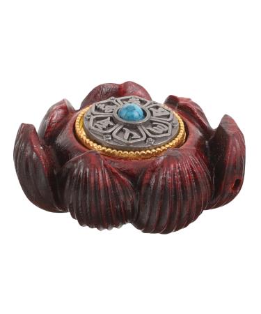 JECOMPRIS hand exercise player wood carving crafts religious stimuli Lotus flower statue decorative Lotus tibetan Buddhist pearls Small sculpture office sandal wood interior