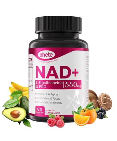 Ahete NAD Supplement with L-Ergothioneine PQQ Vitamin B6 and NMNH Supplement - for Cellular Health Energy Support and Healthy Aging for Women & Men - Vegetarian Non-GMO Gluten Free- 90 Capsules