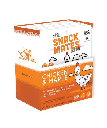 The New Primal Snack Mates Kids Chicken and Maple Stick - 8 Pack, 0.5 oz - Certified Paleo & Gluten-Free Meat Snack - 7g Protein - Chicken & Maple Flavor - 5 Count, Pack of 8 - Buy Online on GoSupps.com
