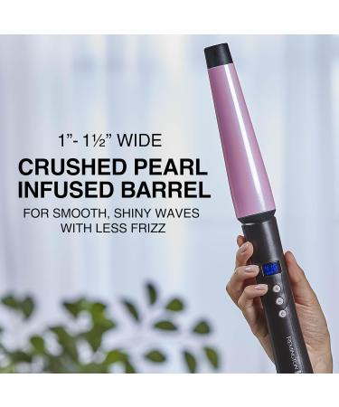 Remington CI9538 Pro 1-1.5" Pearl Ceramic Curling Wand | Digital Controls & 10 Heat Settings | Black/Pink - Shop Internationally - Buy Online on GoSupps.com