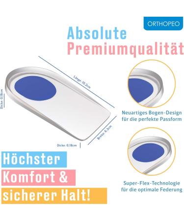 Orthopeo Premium Heel Spur Insoles - Soft Silicone Heel Cushions & Pillows for Women - 2 Pairs of Orthopedic Gel Inserts - Ideal for Comfortable Foot Support - 10.2 cm x 6.3 cm - Buy Online on GoSupps.com