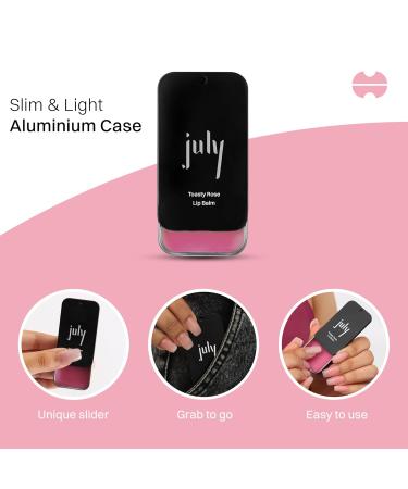 July Toasty Rose Lip Balm | 24hr Moisturization SPF 15 Hydrating & Lightening | Jojoba & Almond Oil | Soft Plump Lips for All | 10gm - Buy Online on GoSupps.com