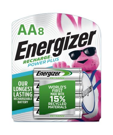 Energizer Rechargeable AA Batteries, Recharge Power Plus Double A Battery Pre-Charged, 8 Count 1 Count (Pack of 8)