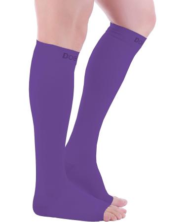 Doc Miller Open Toe Compression Socks - 20-30mmHg Support - Violet - X-Large - Buy Online on GoSupps.com