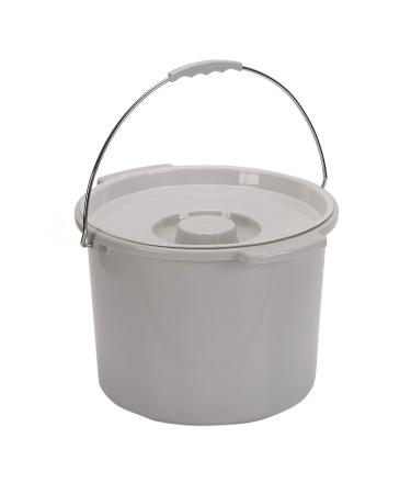 Drive Medical Commode Pail with Lid 12 Quart Gray, 2.38 Pound