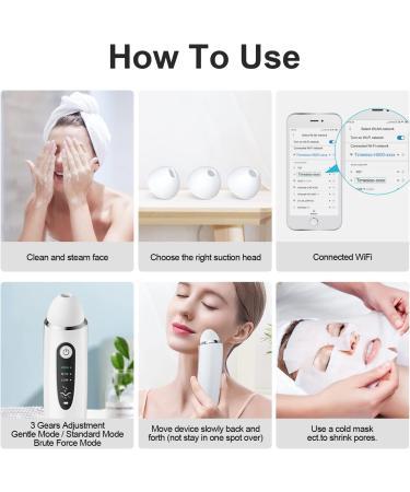 Blackhead Remover Pore Vacuum | 1080P WiFi Facial Cleaner & Skin Care Tool | Acne & Blackhead Extractor with 20X Magnification - Buy Online on GoSupps.com