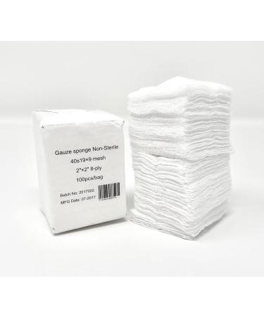 High-Grade Non-Sterile Gauze Surgical Sponges - 8-Ply Cotton Pads 2x2 - Box of 500 for All-Purpose Medical Use - Buy Online on GoSupps.com