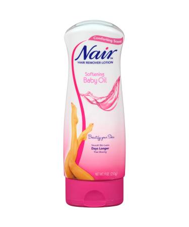Nair Hair Removal Body Cream with Softening Baby Oil, Leg and Body Hair Remover, 9 oz, Pack of 3