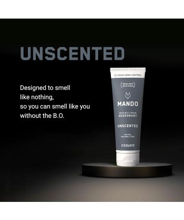 Mando Whole Body Deodorant For Men - Invisible Cream - 72 Hour Odor Control - Aluminum Free Baking Soda Free Skin Safe - 3 ounce (Pack of 2) - Unscented Unscented 3 Ounce (Pack of 2) - Buy Online on GoSupps.com