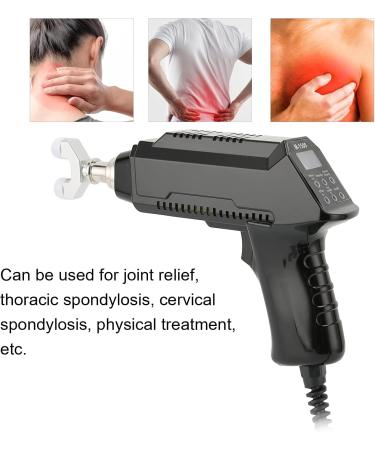 Chiropractic Adjustment Tool - Electric Vertebral Massage Device with 6 Massage Heads & 30 Adjustable Stages - Body Relaxation Pistol (Black EU) - Buy Online on GoSupps.com