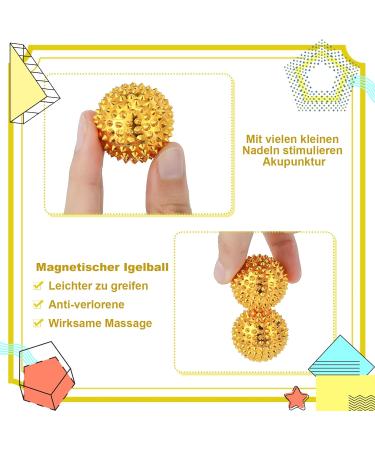 Fingertoys 8-Piece Magnetic Massage Balls Set - Acupuncture & Yoga Massage Balls (32mm) - Silver & Golden for Muscle Relief - Buy Online on GoSupps.com