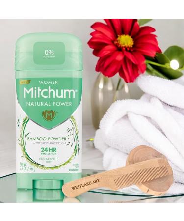 Natural Power Eucalyptus Deodorant 2.7 Oz | Aluminum-Free Long-Lasting Plant-Based | Bundle with Wooden Comb - Pack of 3 for Women - Buy Online on GoSupps.com