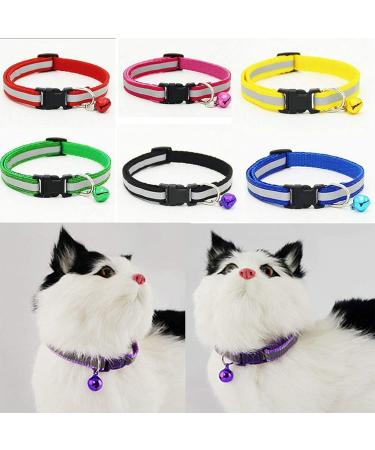 Duendhd 2X Adjustable Reflective Dog Collar with Safety Clasp & Bell - Yellow for Cats & Dogs | International Shipping Available - Buy Online on GoSupps.com
