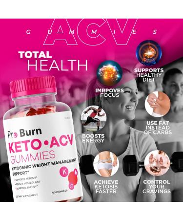 2 Pack Pro Burn Keto & ACV Gummies - 60 Day Supply | Pro Burn Plus ACV | Natural Weight Loss Supplement - Buy Online on GoSupps.com