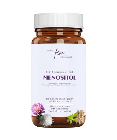 Inositol FEM Menositol 19-in-1 Perimenopause & Menopause Supplements with Myo-Inositol D-Chiro and Isoflavones Maintain Metabolic Health & Control Your Silhouette 100% Natural Hormone & Soy Free