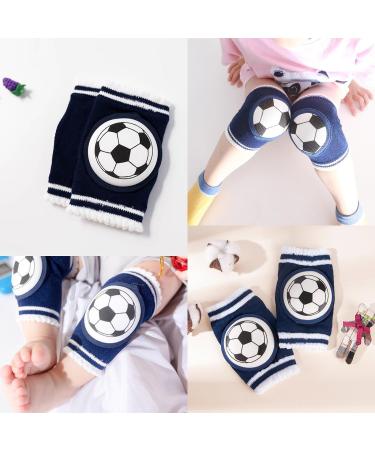 Football Pattern Navy Blue Knee Pads for Kids - Protective Crawling Knee Pads for Safety - Buy Online on GoSupps.com