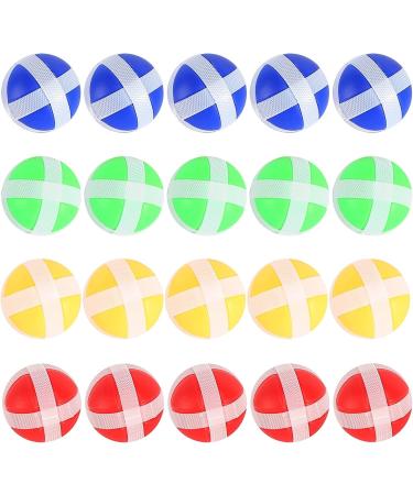 Latrate 20 pieces children Velcro ball game fishing ball game ball game set replacement balls paddle ball game Klett wurf game for inside 4 colors