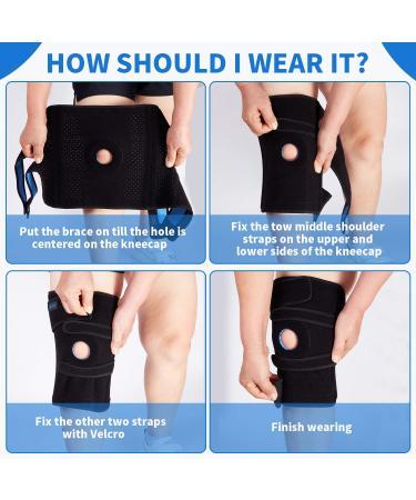 Nvorliy Plus Size Adjustable Knee Brace - 3XL/4XL Black | Open Patella Knee Support for Running, Sports, Arthritis, ACL, LCL, MCL | Pain Relief for Women & Men - Buy Online on GoSupps.com