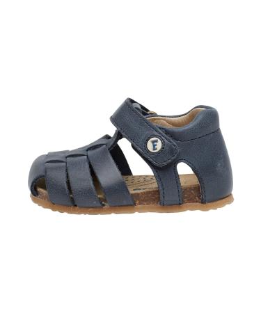 Falcotto Alby-Closed Toe Fisherman Leather Sandals 6 UK Child Blue