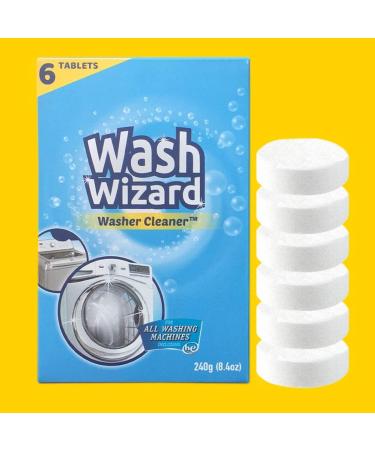 6-Pack White Washing Machine Cleaner Tablets for Front Load & Top Load Washers - HE Safe, Septic Tank Friendly - Buy Online on GoSupps.com