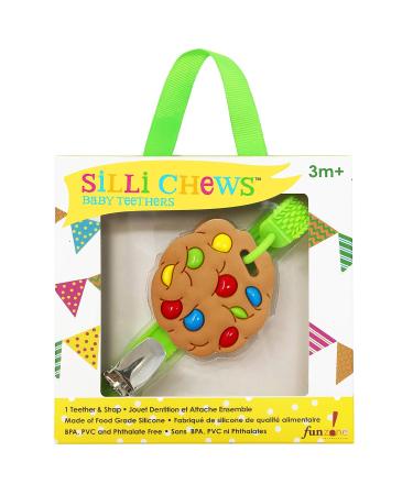 Silli Chews Baby Teething Cookie Biscuit Silicone Toy with Clip Natural Teether for Boys or Girls with Pacifier Clip - Buy Online on GoSupps.com