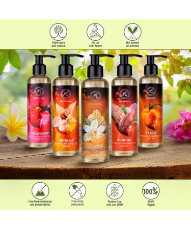 Buy Sensual Massage Oil Vanilla Cream 200ml - Edible & Kissable Body Oil with Almond & Grape Seed Oil for Relaxation - Buy Online on GoSupps.com