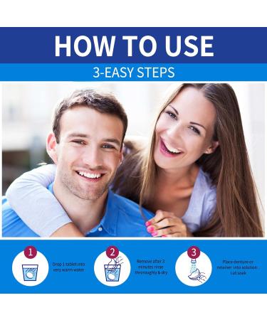 Denture Cleaning Tablets Whitening Dentures Fresh Breath Oral Care Cleaning Tablets - Buy Online on GoSupps.com
